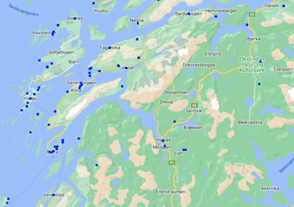 Flåttkart over Nordland